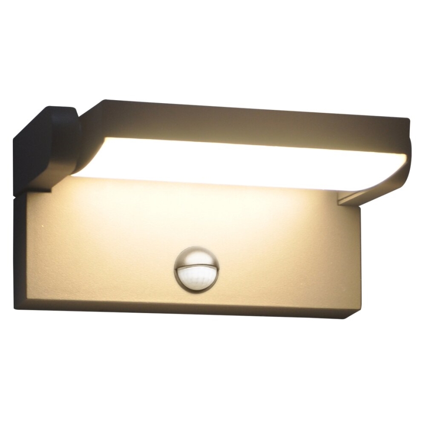 BRILAGI - LED zewnętrzny kinkiet z czujnikiem ruchu i zmierzchu ANKLE LED/12W/230V IP65 czarny