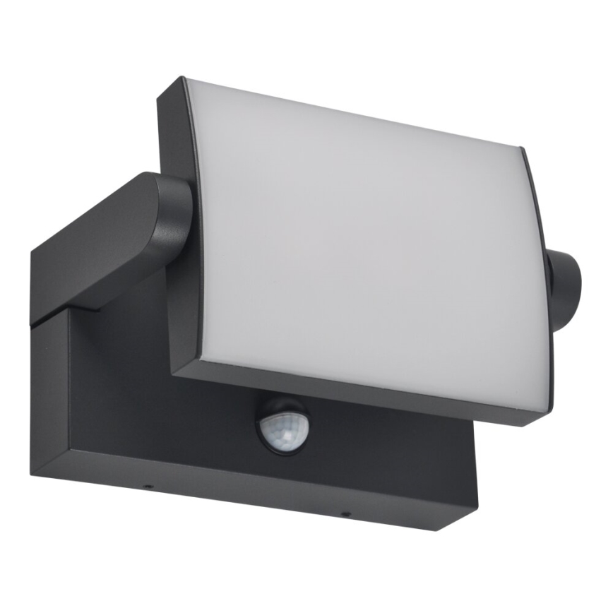 BRILAGI - LED zewnętrzny kinkiet z czujnikiem ruchu i zmierzchu ANKLE LED/12W/230V IP65 czarny