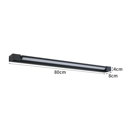 BRILAGI - Zewnętrzna oprawa ścienna LED AQUA LINE LED/20W/230V 80 cm IP44 czarna CRI 90