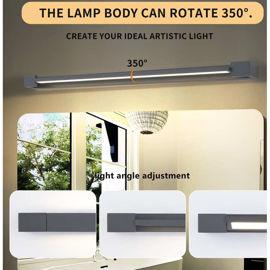 Brilagi - Zewnętrzny kinkiet AQUA LINE LED/24W/230V 90 cm IP44 antracyt CRI 90