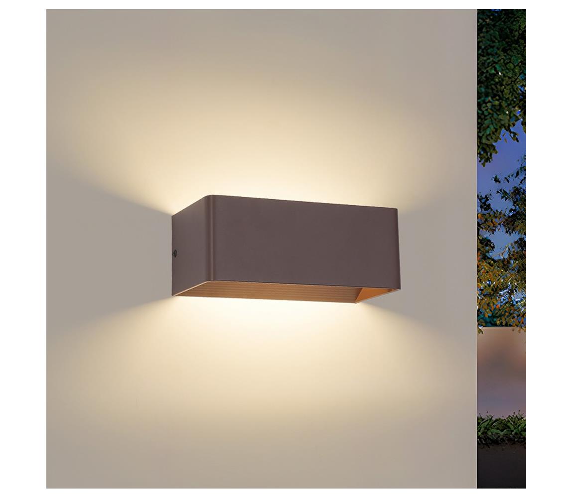 Brilagi - Zewnętrzny kinkiet LED DONNANI, 7W/230V, 20 cm, brązowy, IP44