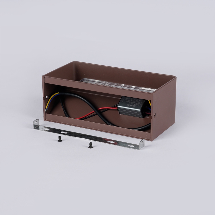 BRILAGI - Zewnętrzny kinkiet LED DONNANI, 7W/230V, 20 cm, brązowy, IP44