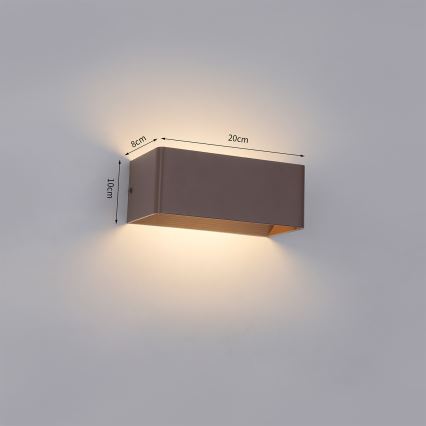 BRILAGI - Zewnętrzny kinkiet LED DONNANI, 7W/230V, 20 cm, brązowy, IP44