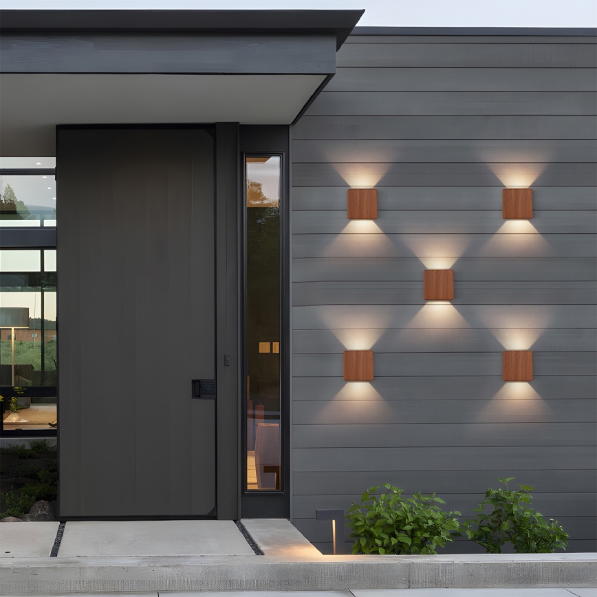 Brilagi - Zewnętrzny kinkiet LED DOUBLERAY LED/6W/230V dekor drewna IP54