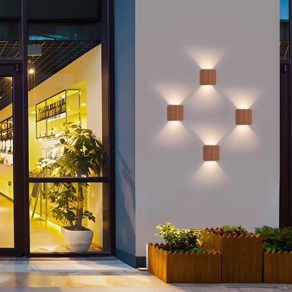 Brilagi - Zewnętrzny kinkiet LED DOUBLERAY LED/6W/230V dekor drewna IP54