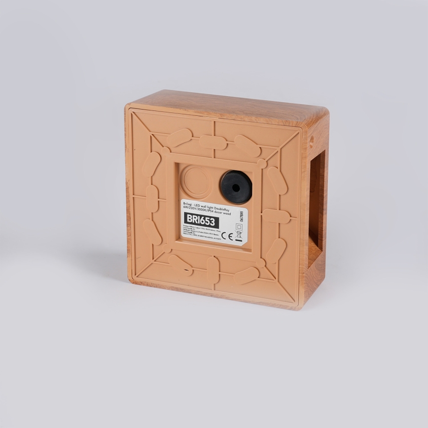 Brilagi - Zewnętrzny kinkiet LED DOUBLERAY LED/6W/230V dekor drewna IP54
