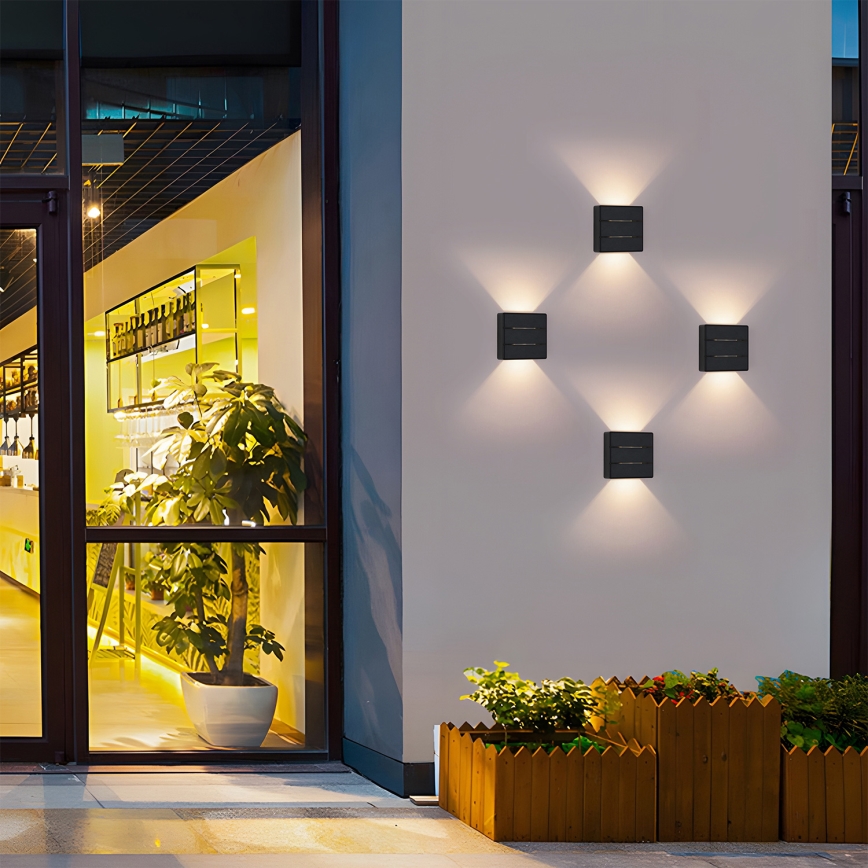 Brilagi - Zewnętrzny kinkiet LED DOUBLERAY LINE LED/6W/230V czarny IP54