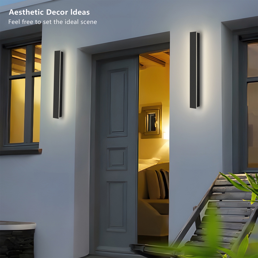 Brilagi - Kinkiet zewnętrzny LINEAR LED/12W/230V 3000K IP65 50 cm czarny CRI 90