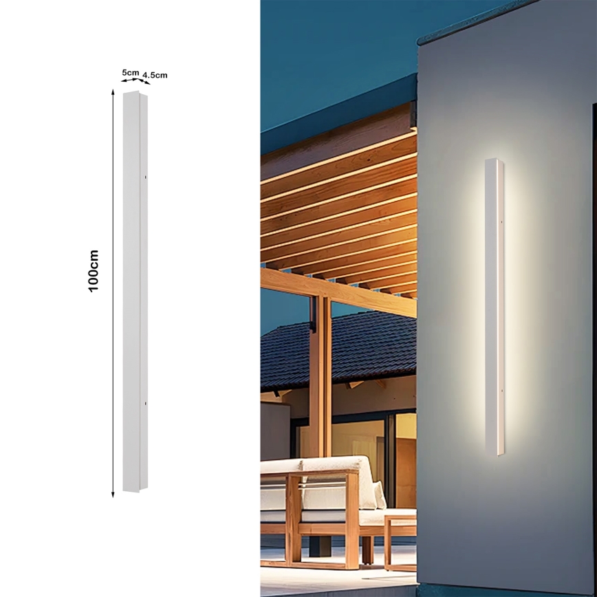 Brilagi - Kinkiet zewnętrzny LED LINEAR LED/22W/230V 3000K IP65 100 cm biały CRI 90