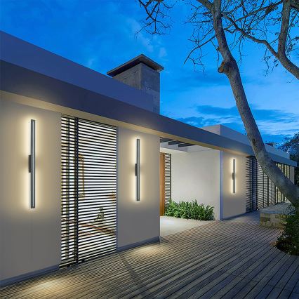 Brilagi - Kinkiet zewnętrzny LINEO LED/24W/230V 3000K IP65 100 cm antracyt CRI 90