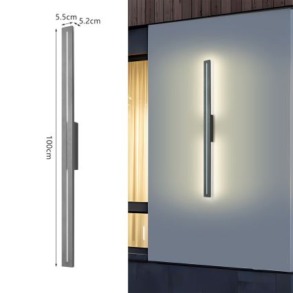 Brilagi - Kinkiet zewnętrzny LINEO LED/24W/230V 3000K IP65 100 cm antracyt CRI 90