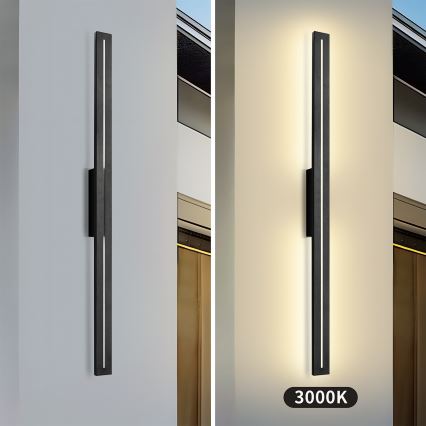 Brilagi - Zewnętrzny kinkiet LINEO LED/24W/230V 3000K IP65 100 cm czarny CRI 90