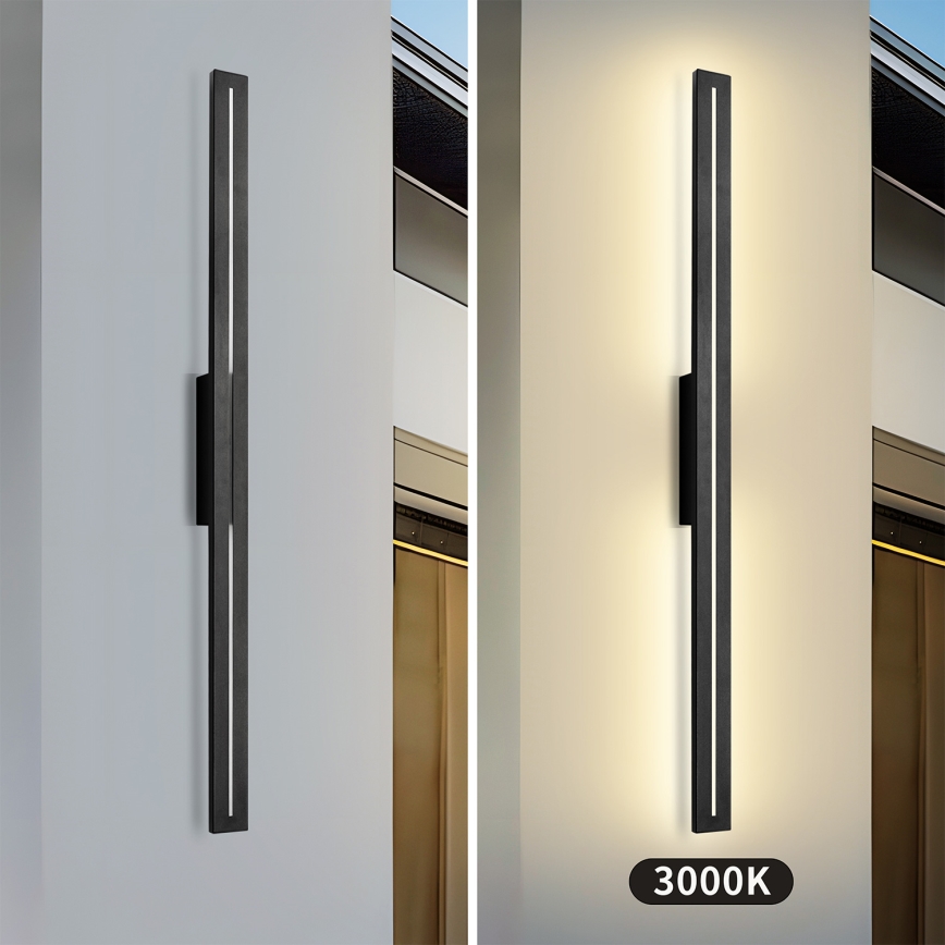 Brilagi - Zewnętrzny kinkiet LINEO LED/24W/230V 3000K IP65 100 cm czarny CRI 90
