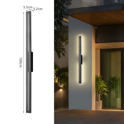 Brilagi - Zewnętrzny kinkiet LED LINEO LED/24W/230V 4000K IP65 100 cm czarny CRI 90