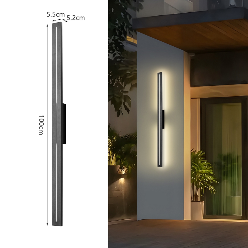 Brilagi - Zewnętrzny kinkiet LED LINEO LED/24W/230V 4000K IP65 100 cm czarny CRI 90