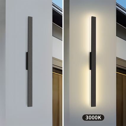 Brilagi - Kinkiet zewnętrzny LED LUNA LED/24W/230V 3000K IP65 100 cm czarny CRI 90