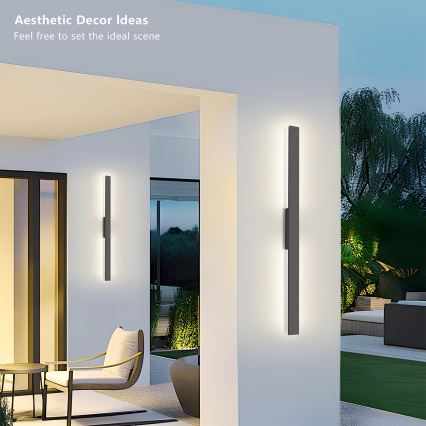 Brilagi - LED zewnętrzny kinkiet LUNA LED/24W/230V 4000K IP65 100 cm antracyt CRI 90