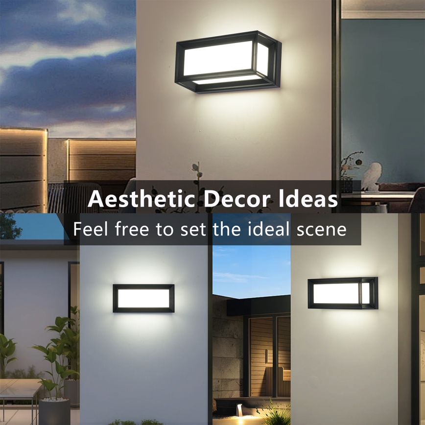 Brilagi - Zewnętrzny kinkiet LED PARKER LED/12W/230V czarny IP44