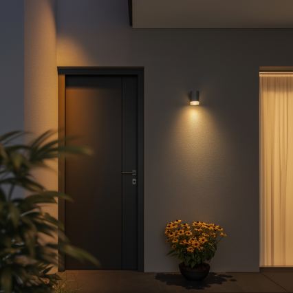 Brilagi - LED RGBW ściemnialna zewnętrzna oprawa ścienna MATERA 1xGU10/4,8W/230V 3000K IP54 szara + pilot zdalnego sterowania