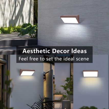 Brilagi - LED zewnętrzny kinkiet TRIANGLE LED/20W/230V 3000/4000/6500K brązowy IP65