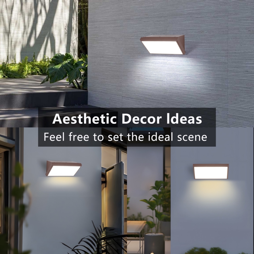 Brilagi - zewnętrzny kinkiet LED TRIANGLE/20W/230V brązowy IP65