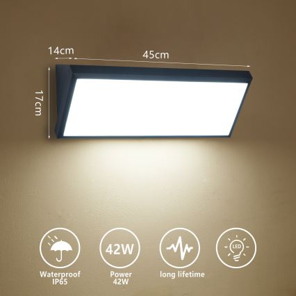 Brilagi - LED zewnętrzny kinkiet TRIANGLE LED/42W/230V 45 cm czarny IP65