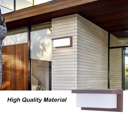 Brilagi - LED Zewnętrzny kinkiet z czujnikiem BRICKY LED/12W/230V brązowy IP54