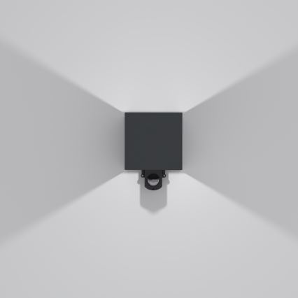 Brilagi - Zewnętrzna oprawa ścienna LED z czujnikiem CUBE LED/6W/230V antracyt IP65