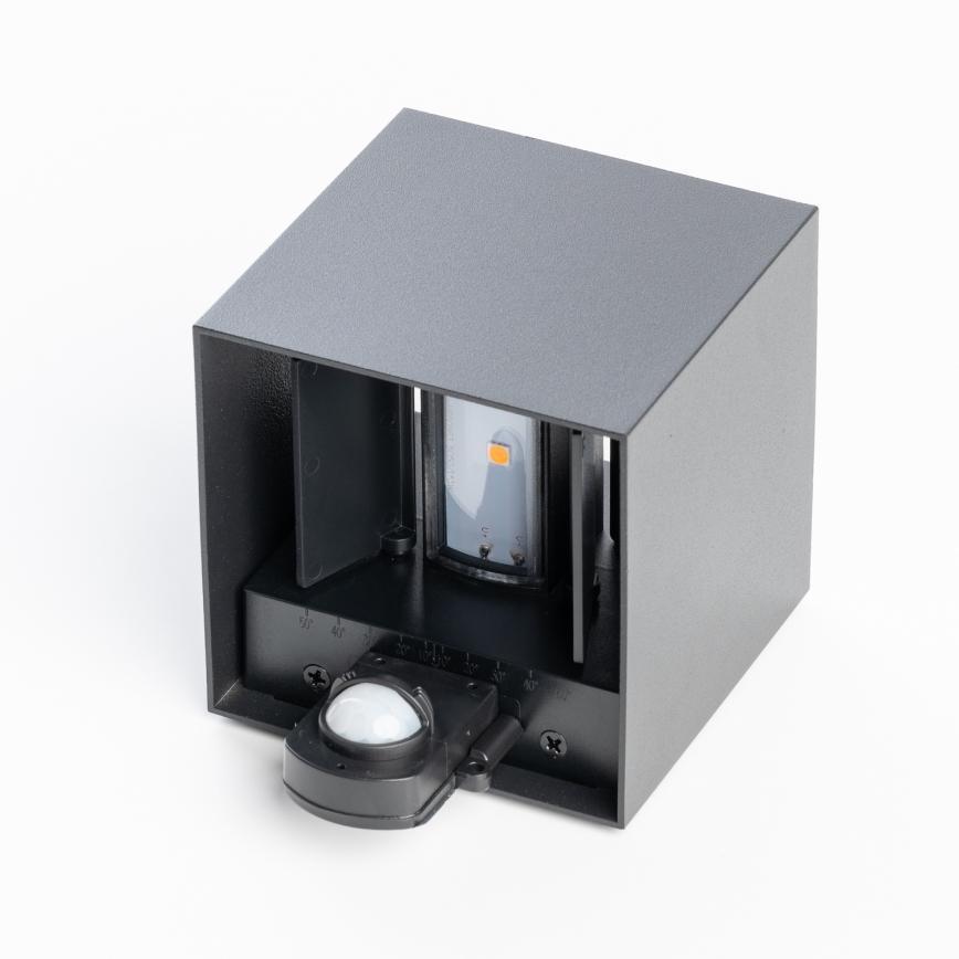 BRILAGI - Zewnętrzna oprawa ścienna LED z czujnikiem CUBE LED/6W/230V antracyt IP65
