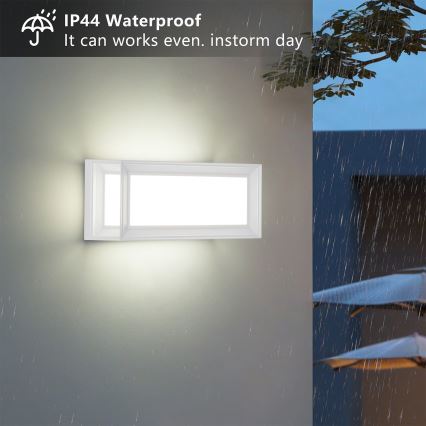 Brilagi - LED zewnętrzna oprawa ścienna z czujnikiem PARKER LED/12W/230V biała IP44