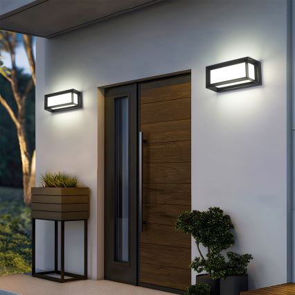 Brilagi - Zewnętrzny kinkiet LED z czujnikiem PARKER LED/12W/230V czarny IP44