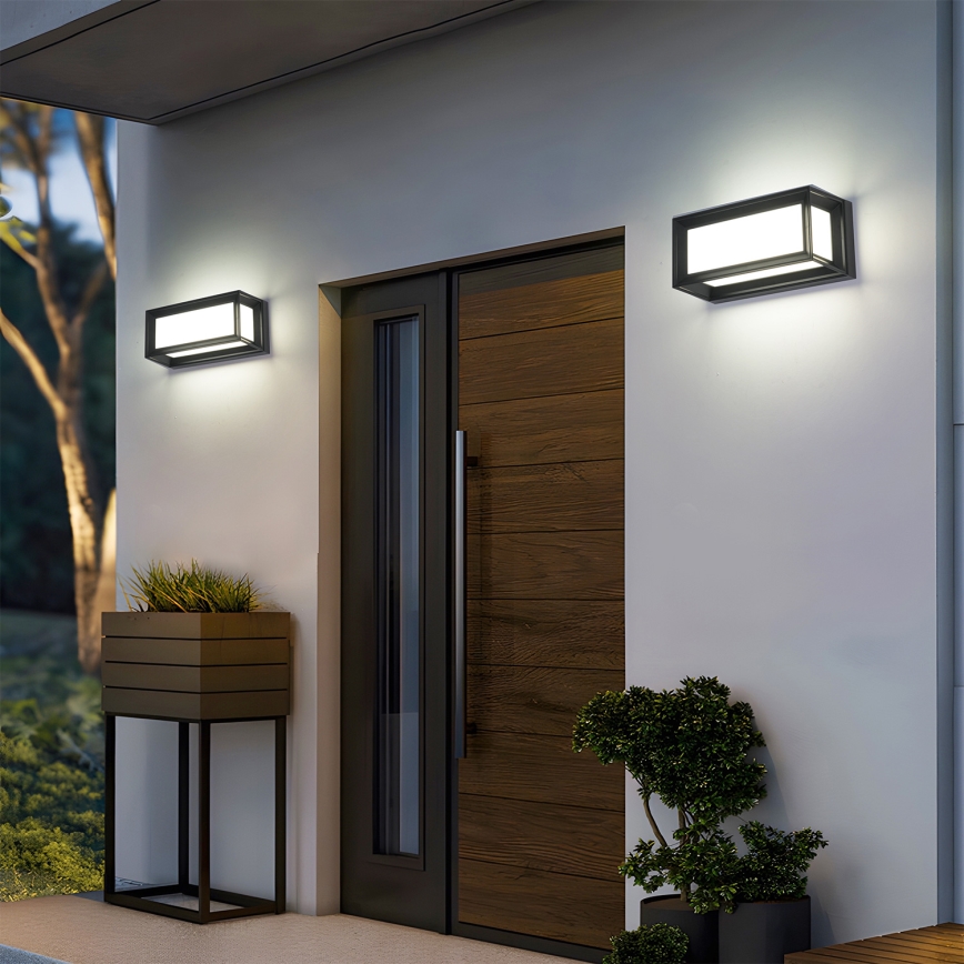 Brilagi - Zewnętrzny kinkiet LED z czujnikiem PARKER LED/12W/230V czarny IP44