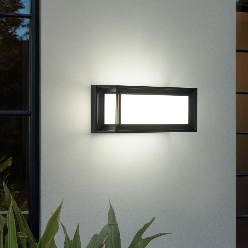 Brilagi - Zewnętrzny kinkiet LED z czujnikiem PARKER LED/12W/230V czarny IP44