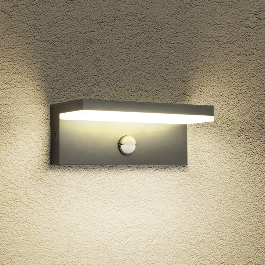 Brilagi - Zewnętrzny kinkiet LED z czujnikiem TESSI LED/10W/230V antracyt IP54