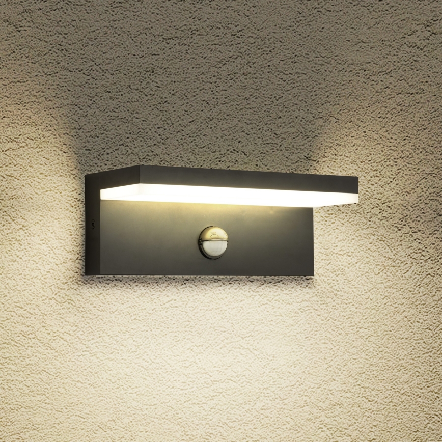 Brilagi - Zewnętrzny kinkiet LED z czujnikiem TESSI LED/10W/230V, czarny, IP54