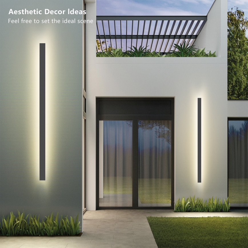 Brilagi - Oprawa ścienna zewnętrzna LED LINEAR 32W/230V 3000K IP65 140 cm antracyt CRI 90