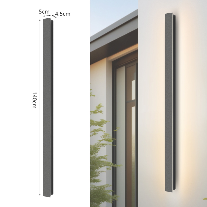 Brilagi - Oprawa ścienna zewnętrzna LED LINEAR 32W/230V 3000K IP65 140 cm antracyt CRI 90