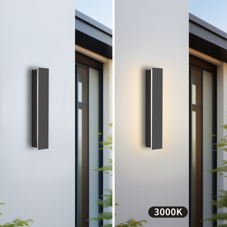 Brilagi - Zewnętrzna oprawa ścienna LED LINEAR 8W/230V 3000K IP65 30 cm antracyt CRI 90
