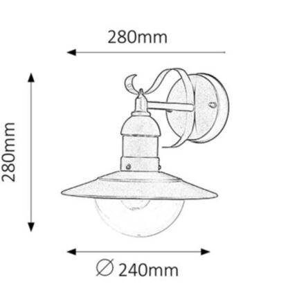 Brilagi - Zewnętrzny kinkiet MOLDE 1xE27/60W/230V IP44 czarny