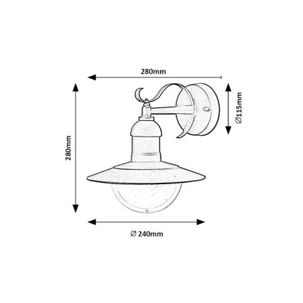 Brilagi - Zewnętrzny kinkiet MOLDE 1xE27/60W/230V IP44 czarny