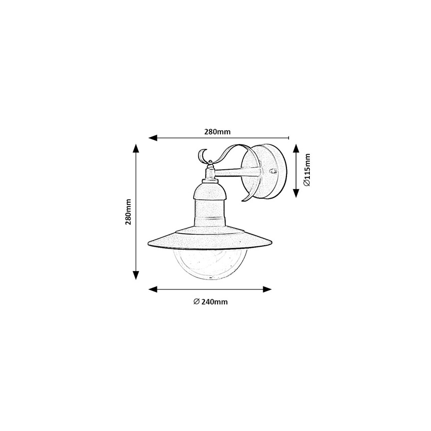 Brilagi - Zewnętrzny kinkiet MOLDE 1xE27/60W/230V IP44 czarny