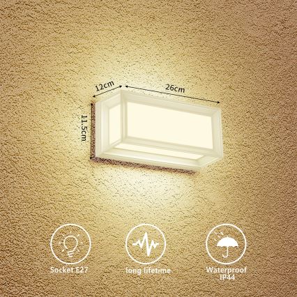 Brilagi - Zewnętrzny kinkiet PARKER 1xE27/60W/230V biały IP44