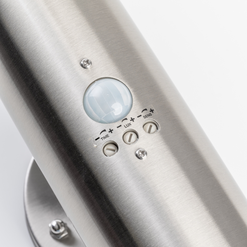 BRILAGI - Zewnętrzna lampa ścienna z czujnikiem ELIA 1xE27/20W/230V IP44 matowy chrom