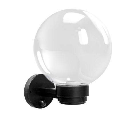 Brilagi - Zewnętrzna lampa ścienna z czujnikiem ruchu HARBOR 1xE27/40W/230V IP33 czarna/przezroczysta