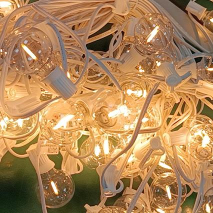 Brilagi - Zewnętrzny łańcuch dekoracyjny LED GIRLANDA 25xE12 20m białe IP44 ciepła biel