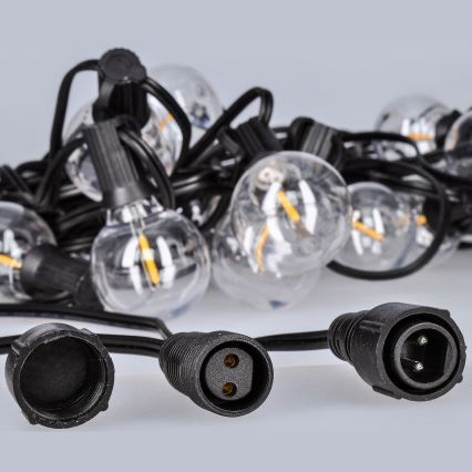 Brilagi - Zewnętrzny łańcuch dekoracyjny LED GIRLANDA 25xE12 20m czarny IP44 ciepła biel