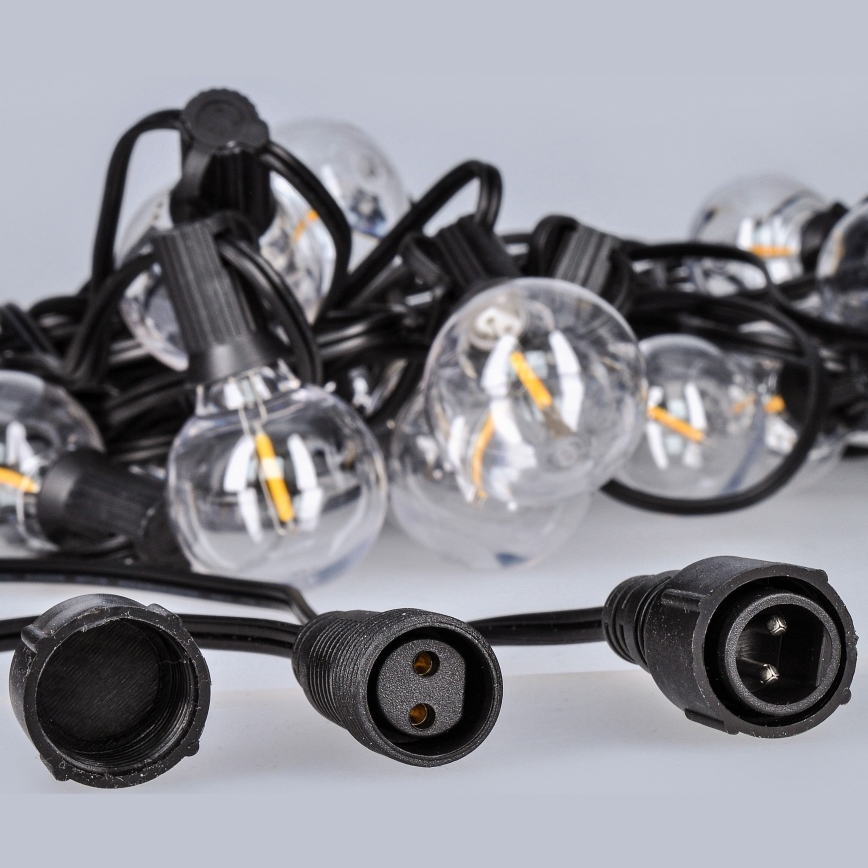 Brilagi - Zewnętrzny łańcuch dekoracyjny LED GIRLANDA 25xE12 20m czarny IP44 ciepła biel