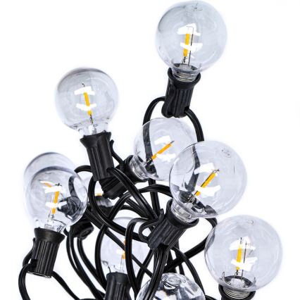 Brilagi - Zewnętrzny łańcuch dekoracyjny LED GIRLANDA 25xE12 20m czarny IP44 ciepła biel
