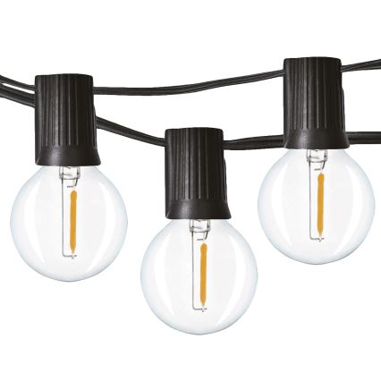Brilagi - Zewnętrzny łańcuch dekoracyjny LED GIRLANDA 25xE12 20m czarny IP44 ciepła biel