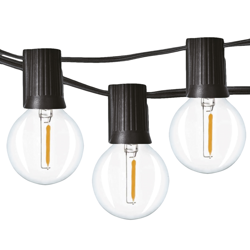 Brilagi - Zewnętrzny łańcuch dekoracyjny LED GIRLANDA 25xE12 20m czarny IP44 ciepła biel